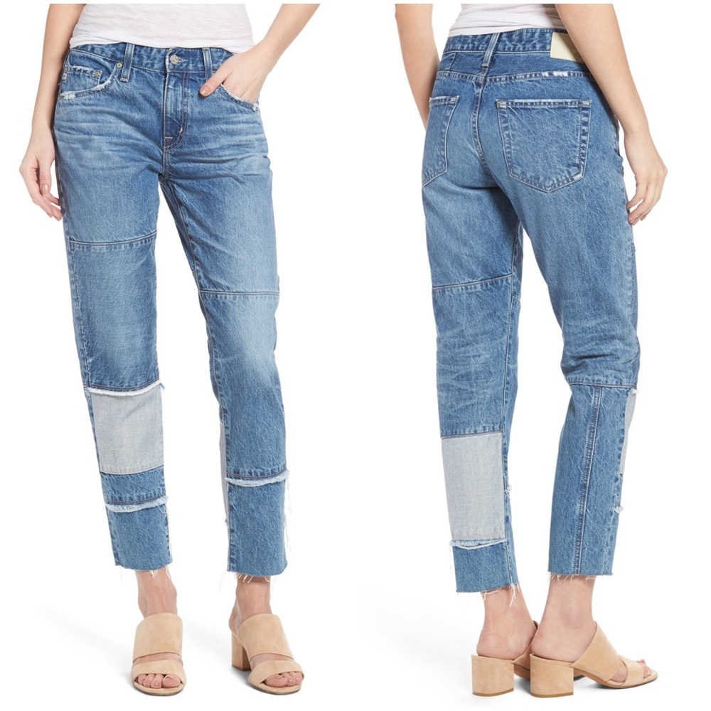 AG Adriano Goldschmied jeans The Ex-Boyfriend slouchy Slim patchwork womens 26